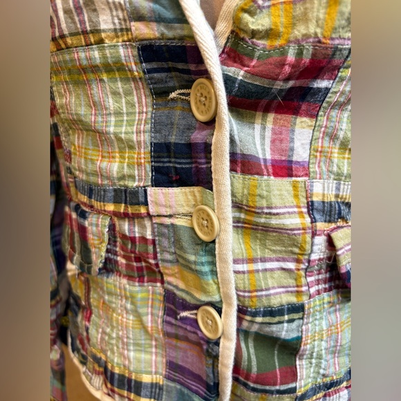 Bill Blass Jeans vintage madras plaid patchwork blazer L - Picture 7 of 8